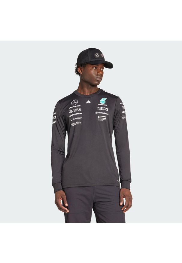Adidas - Koszulka Mercedes - Amg Petronas Formula One Team Driver Long Sleeve. Kolor: czarny, biały, wielokolorowy. Materiał: materiał. Długość rękawa: długi rękaw