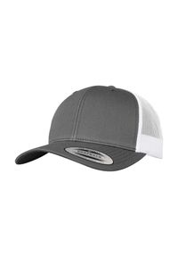 CLASSIC - Dwukolorowa Czapka Trucker Retro. Kolor: biały, wielokolorowy, szary. Styl: retro