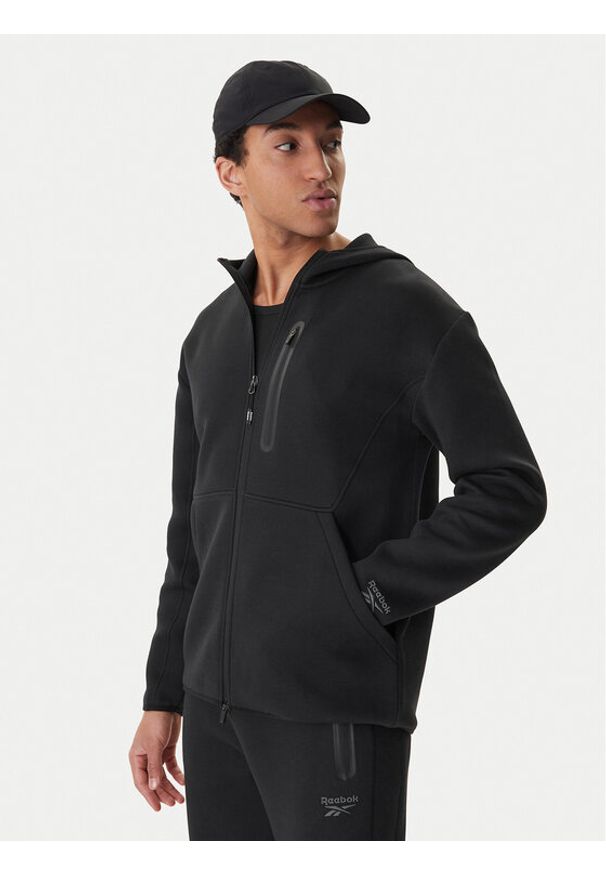 Reebok Bluza Anderson RK25544CCM Czarny Regular Fit. Kolor: czarny. Materiał: bawełna, syntetyk