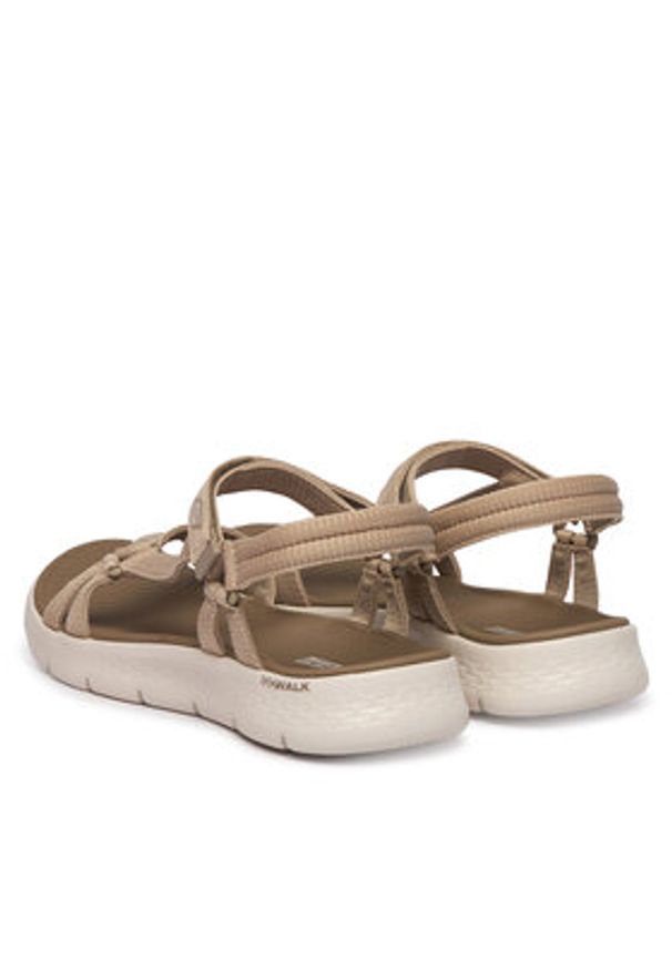 skechers - Skechers Sandały GO WALK FLEX SANDAL 141451/TPE Beżowy. Kolor: beżowy. Materiał: materiał