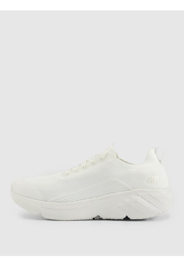 4f - 4F Niskie sneakersy sportowe VELOCORE damskie - białe 38. Okazja: na co dzień. Zapięcie: sznurówki. Kolor: biały. Materiał: dzianina, guma. Szerokość cholewki: normalna