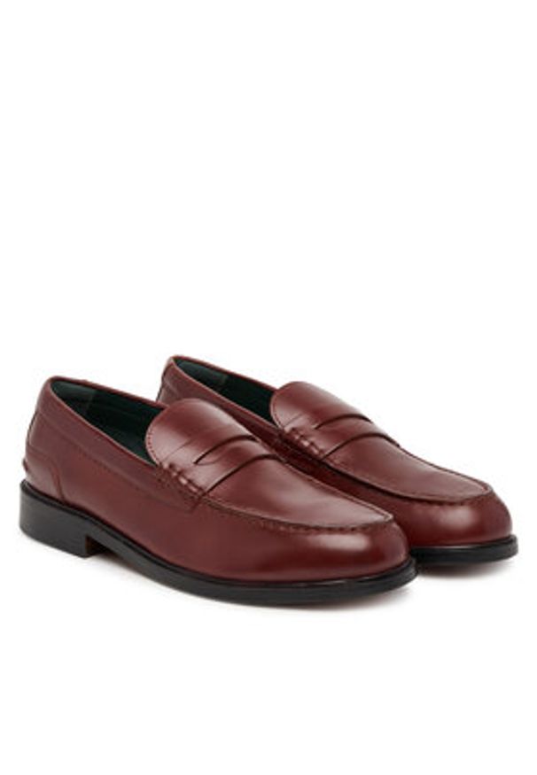 Clarks Mokasyny CraftJames Lo 26183358 Bordowy. Kolor: czerwony. Materiał: skóra