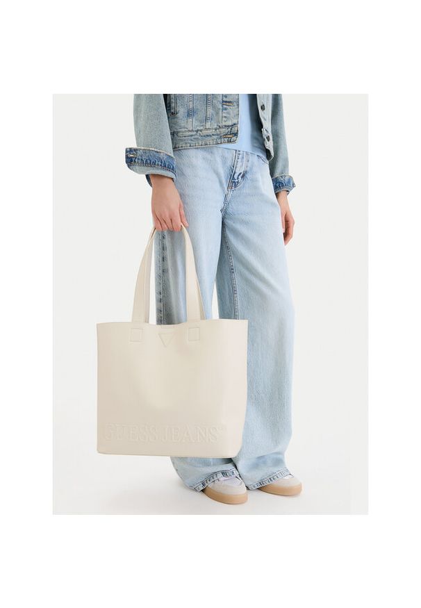 Torebka Guess Jeans. Kolor: kremowy
