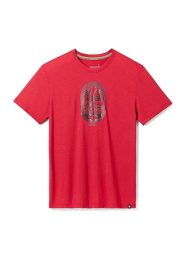 Koszulka z krótkim rękawem unisex Smartwool Trail Graphic. Kolor: czerwony. Długość rękawa: krótki rękaw. Długość: krótkie
