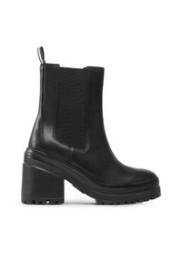 Tommy Jeans Botki Color Outsole Boot EN0EN02160 Czarny. Kolor: czarny. Materiał: skóra