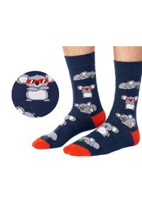 His Story - Skarpetki Bawełniane - Tematyczne - Miś Koala, Granatowe. Kolor: niebieski. Materiał: elastan, bawełna, poliamid #4