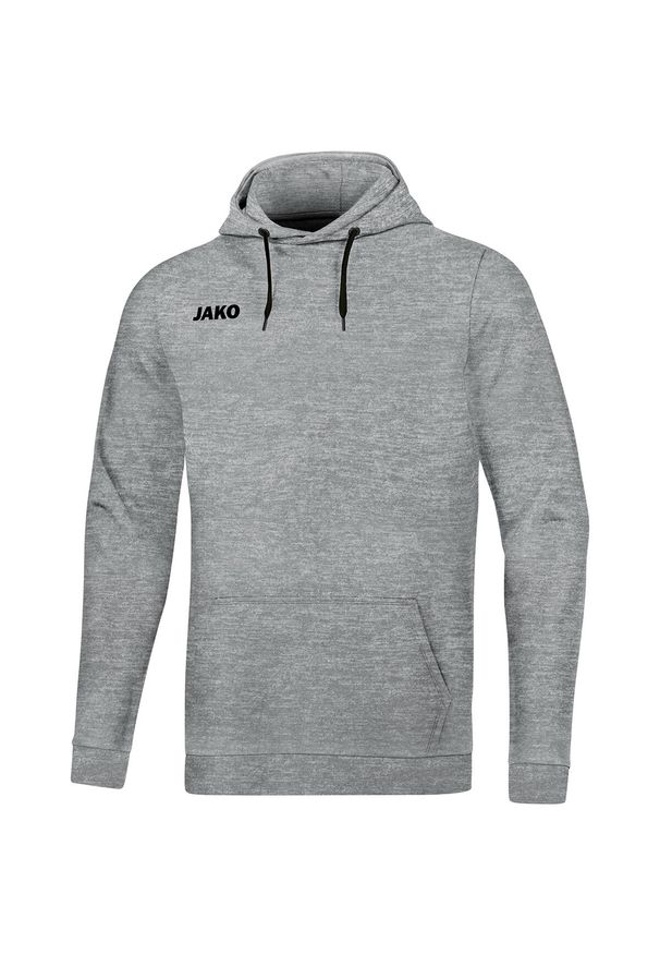 Bluza z kapturem Jako Base. Okazja: na co dzień. Typ kołnierza: kaptur. Kolor: szary. Styl: casual, sportowy