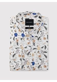 Pako Lorente - PAKO LORENTE - Biała koszula męska kwiaty. Kolor: biały. Materiał: elastan, bawełna. Długość rękawa: długi rękaw. Długość: długie. Wzór: kwiaty. Sezon: jesień #4