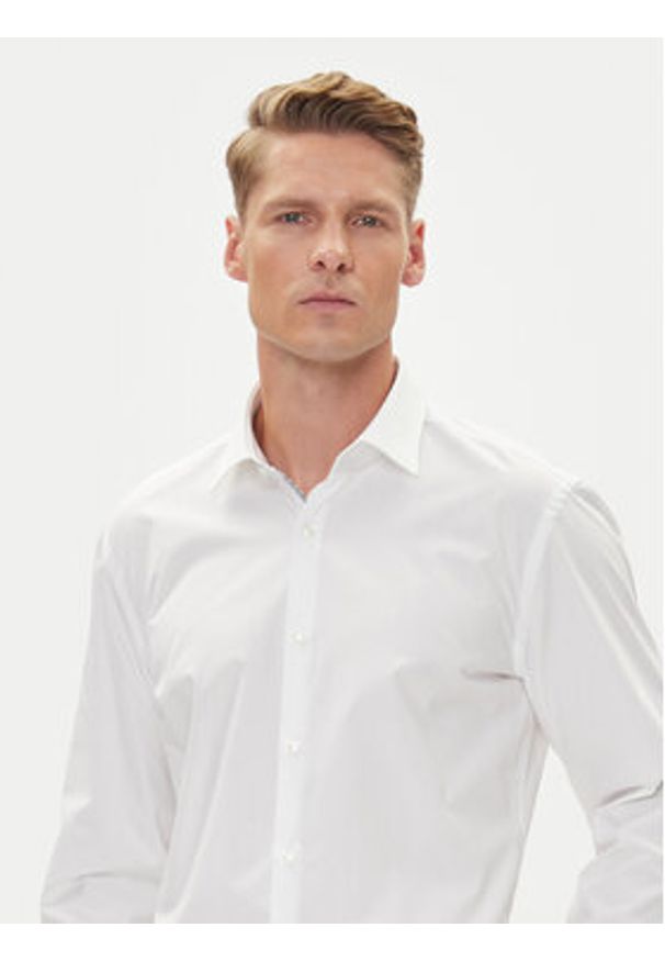 Hugo - HUGO Koszula Koey 50544922 Biały Slim Fit. Kolor: biały. Materiał: bawełna