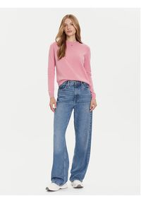 Tommy Jeans Sweter Essential DW0DW20159 Różowy Regular Fit. Kolor: różowy. Materiał: bawełna
