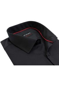 Czarna koszula męska Modini Y07. Kolor: czarny. Materiał: bawełna, poliester, tkanina #1