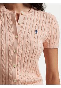 Polo Ralph Lauren Kardigan 211965760001 Pomarańczowy Slim Fit. Typ kołnierza: polo. Kolor: pomarańczowy. Materiał: bawełna #4