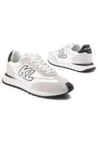 Białe Sneakersy Karl Lagerfeld Stylowe Obuwie Męskie Premium. Okazja: na spacer. Kolor: biały. Materiał: guma, skóra, materiał. Szerokość cholewki: normalna. Sport: turystyka piesza #8