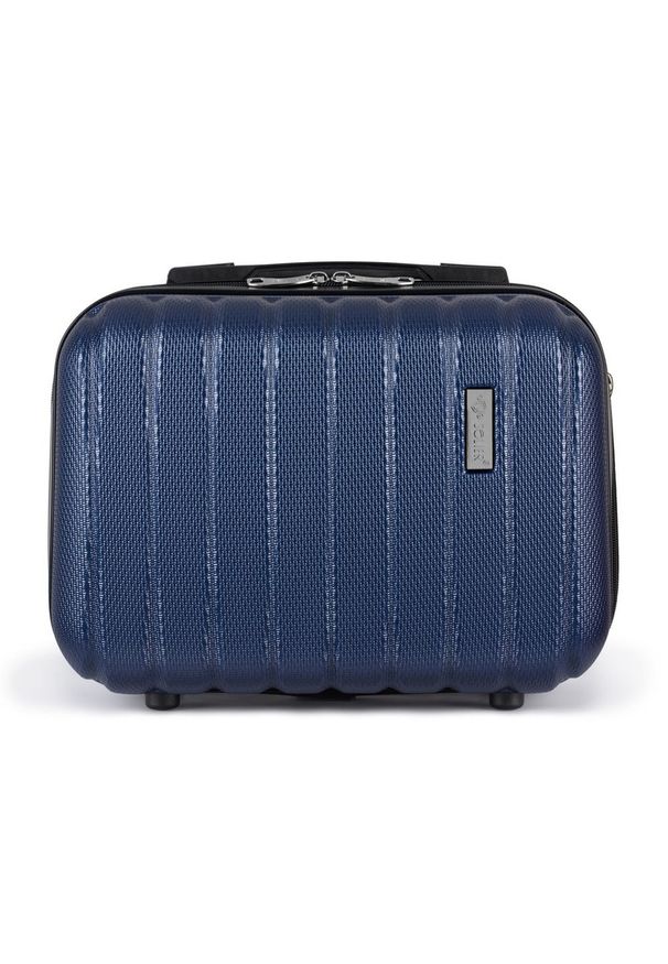 Solier - Kuferek podróżny mały ABS SOLIER STL902 granatowy. Kolor: niebieski. Materiał: materiał