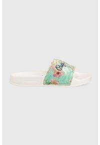 Pepe Jeans klapki dziecięce Silder Martina G kolor biały. Kolor: biały. Materiał: materiał. Obcas: na obcasie. Wysokość obcasa: niski #1
