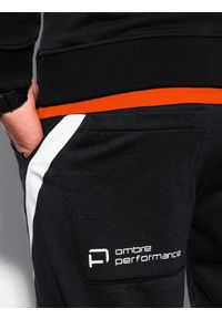 Ombre Clothing - Spodnie męskie dresowe P1002 - czarne - XXL. Okazja: na co dzień. Kolor: czarny. Materiał: dresówka. Styl: casual, elegancki