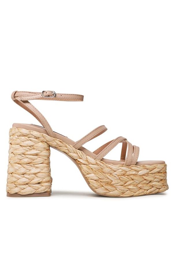 Steve Madden Espadryle Belise SM11002482-257 Beżowy. Kolor: beżowy. Materiał: skóra