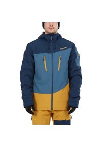 FUNDANGO - Kurtka narciarska Privet Allmountain Jacket - granatowy. Kolor: wielokolorowy, niebieski, brązowy. Sport: narciarstwo