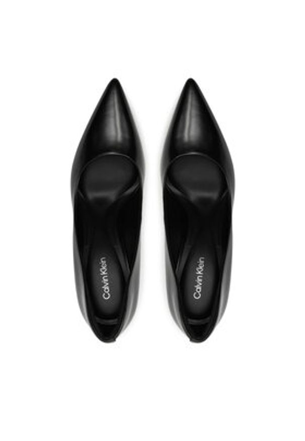 Calvin Klein Szpilki Heel Pump 90 - Brush L HW0HW02263 Czarny. Kolor: czarny. Materiał: skóra. Obcas: na szpilce