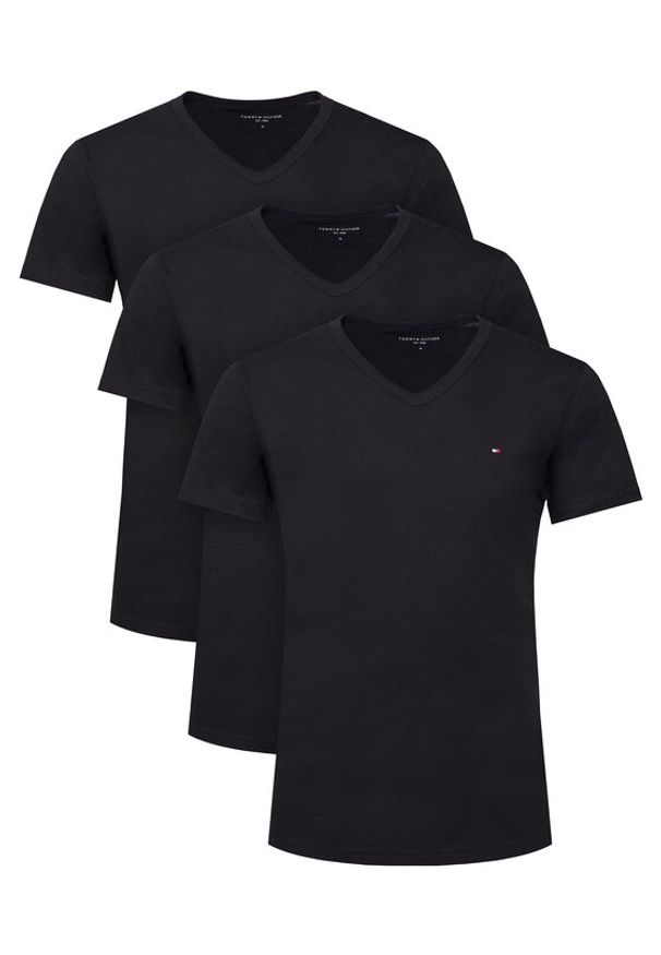 TOMMY HILFIGER - Tommy Hilfiger Komplet 3 t-shirtów UM0UM03637 Czarny Regular Fit. Kolor: czarny. Materiał: bawełna