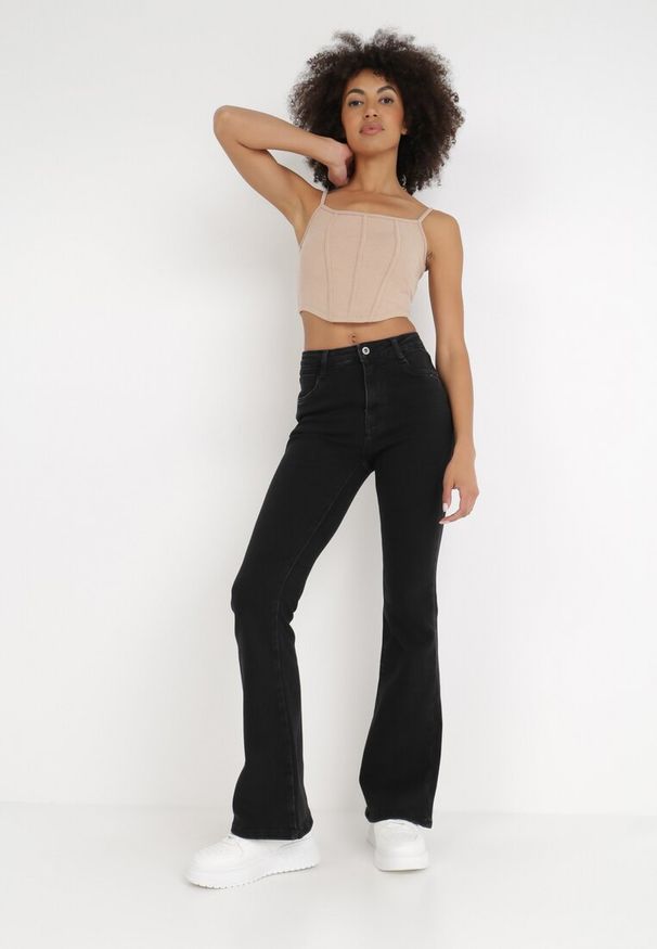 Born2be - Czarne Jeansy Dzwony Drenta. Okazja: na co dzień. Stan: podwyższony. Kolekcja: dla wysokich. Kolor: czarny. Styl: casual, retro, klasyczny