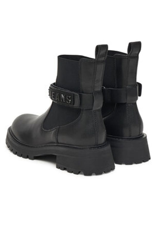 Pepe Jeans Botki Stacy Glow W PLS500026 Czarny. Kolor: czarny. Materiał: skóra