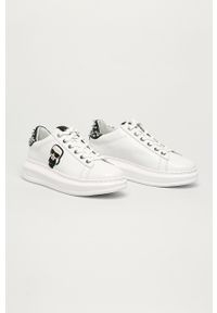 Karl Lagerfeld - Buty skórzane KL62529.010. Nosek buta: okrągły. Zapięcie: sznurówki. Kolor: biały. Materiał: skóra. Obcas: na platformie #2