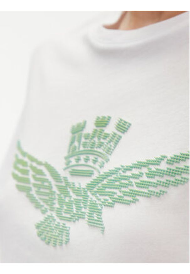 Aeronautica Militare T-Shirt 241TS2223DJ510 Biały Comfort Fit. Kolor: biały. Materiał: bawełna