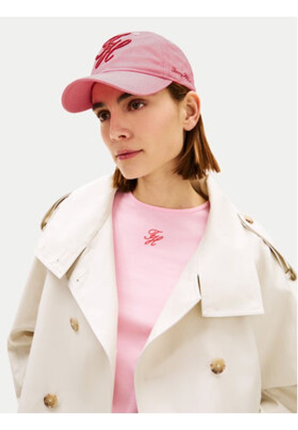 TOMMY HILFIGER - Tommy Hilfiger Czapka z daszkiem Logo Embroidery Baseball Cap AW0AW18338 Różowy. Kolor: różowy. Materiał: bawełna
