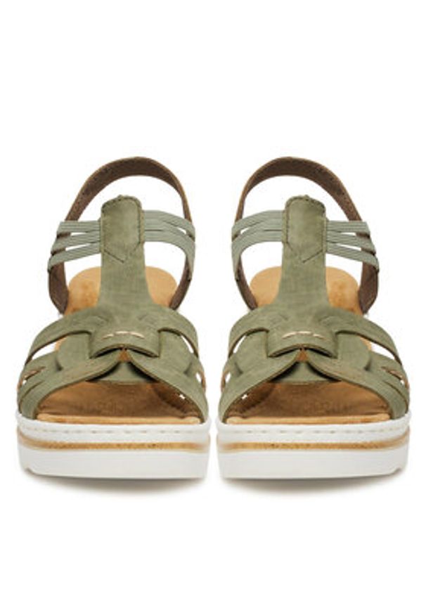 Rieker Sandały 67459-52 Zielony. Kolor: zielony. Materiał: syntetyk