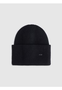 4f - 4F Czapka beanie uniseks - beżowa Uniwersalny. Kolor: czarny. Materiał: wiskoza, materiał, dzianina. Sezon: zima. Styl: klasyczny, sportowy, casual