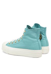 Converse Trampki Chuck Taylor All Star Lift Platform Gold A11495C Turkusowy. Kolor: turkusowy. Materiał: materiał. Obcas: na platformie #6