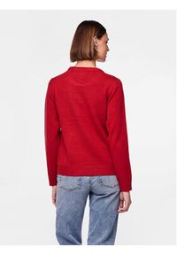 Pieces Sweter 17121018 Czerwony Regular Fit. Kolor: czerwony. Materiał: syntetyk #5