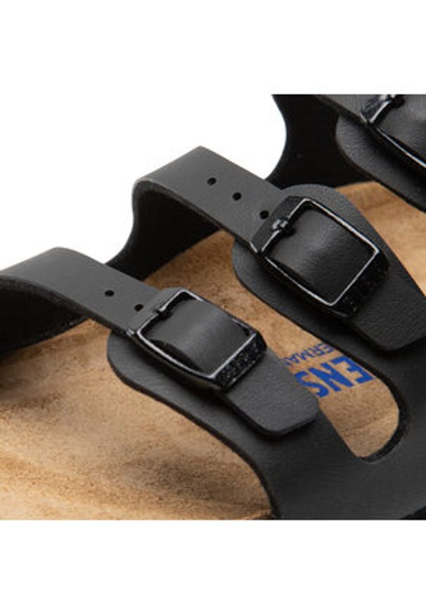 Birkenstock Klapki Florida 53013 Czarny. Kolor: czarny. Materiał: skóra
