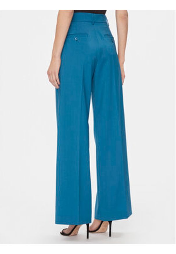 Weekend Max Mara Spodnie materiałowe Visivo 2415131091 Niebieski Relaxed Fit. Kolor: niebieski. Materiał: wełna