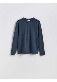 Reserved - Longsleeve regular - granatowy. Kolor: niebieski. Materiał: bawełna, dzianina. Długość rękawa: długi rękaw