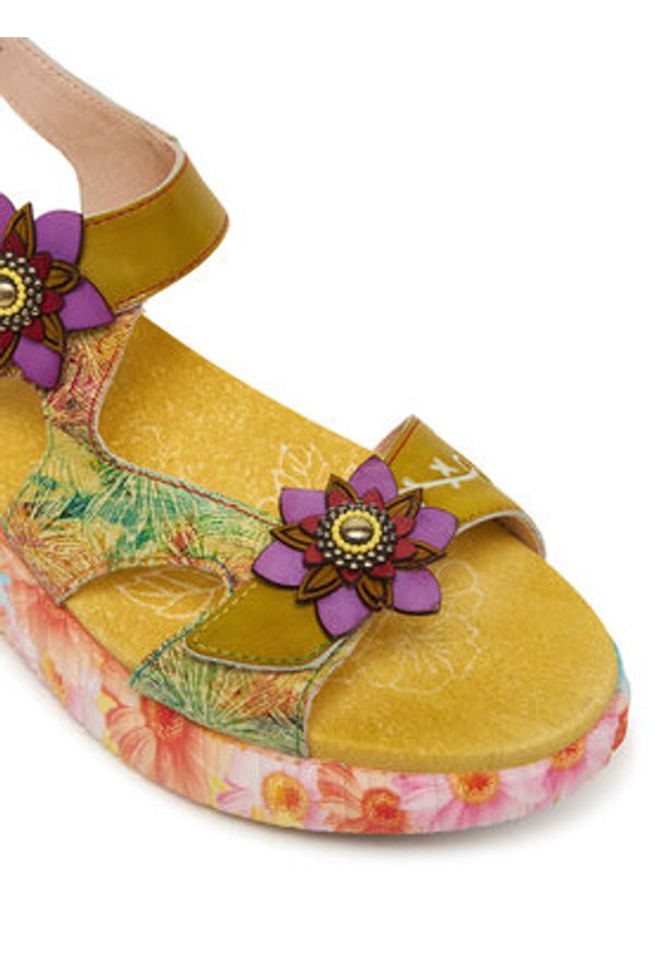 Laura Vita Sandały Nikito 03 Zielony. Kolor: zielony. Materiał: skóra