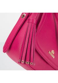 Wittchen - Damska torebka saddle bag ze skóry mała różowa. Kolor: różowy. Wzór: haft. Sezon: lato. Dodatki: z haftem. Materiał: skórzane. Styl: elegancki. Rodzaj torebki: na ramię #4