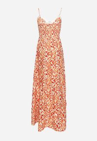Born2be - Pomarańczowa Bawełniana Sukienka na Cienkich Ramiączkach Zdobiona Haftem z Gumką w Pasie Vikalia. Okazja: na randkę, na co dzień. Kolor: pomarańczowy. Materiał: bawełna. Długość rękawa: na ramiączkach. Wzór: haft, aplikacja. Sezon: lato. Typ sukienki: proste. Styl: klasyczny, casual, elegancki #3