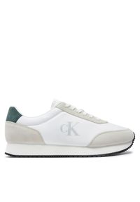 Calvin Klein Jeans Sneakersy Retro Runner YM0YM01119 Écru. Materiał: skóra, zamsz