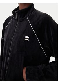 Karl Lagerfeld - KARL LAGERFELD Bluza B1W20029 Czarny Regular Fit. Typ kołnierza: dekolt w karo. Kolor: czarny. Materiał: syntetyk #3