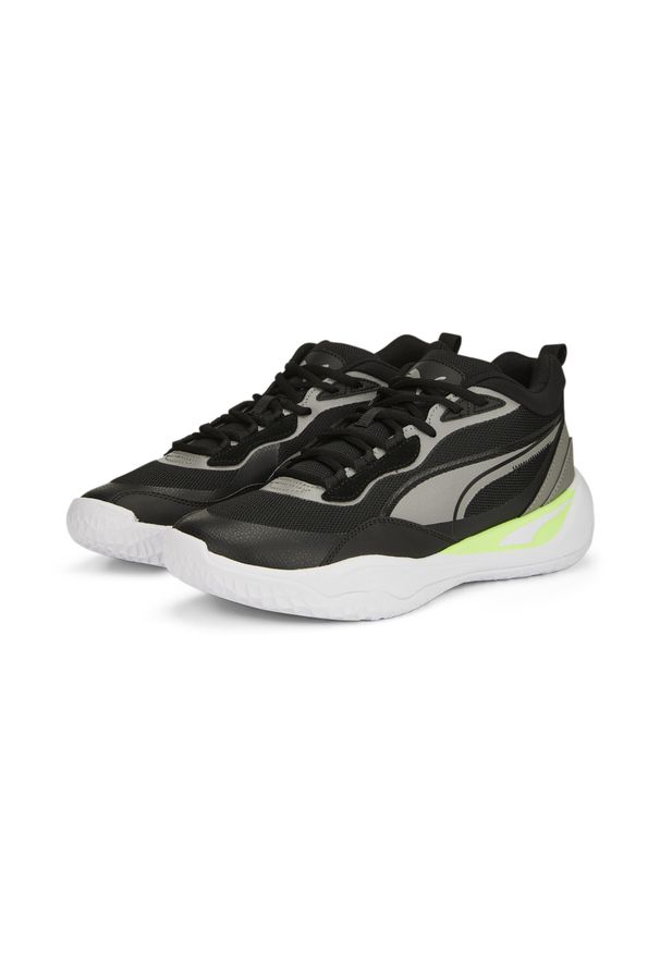 Buty koszykarskie męskie Puma Playmaker Pro. Kolor: zielony, czarny, wielokolorowy. Materiał: materiał, syntetyk. Szerokość cholewki: normalna. Sport: koszykówka