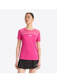 Koszulka tenisowa damska Diadora L. SS Core T-Shirt. Kolor: biały, wielokolorowy, różowy. Sport: tenis