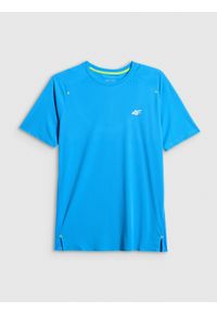 4f - 4F Koszulka do biegania szybkoschnąca męska - niebieska XL. Kolor: niebieski. Materiał: włókno, materiał. Długość: długie. Sport: fitness, bieganie #1