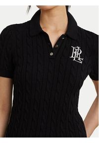 Lauren Ralph Lauren - LAUREN RALPH LAUREN Polo 200932224003 Czarny Slim Fit. Typ kołnierza: polo. Kolor: czarny. Materiał: bawełna #5