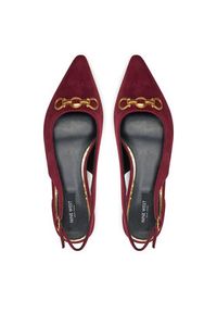 Nine West Baleriny WFA2991-1 Bordowy. Kolor: czerwony. Materiał: materiał #4