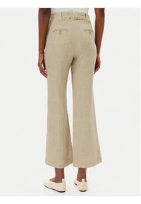 Marella Spodnie materiałowe Falco 2513131052200 Khaki Regular Fit. Kolor: brązowy. Materiał: len