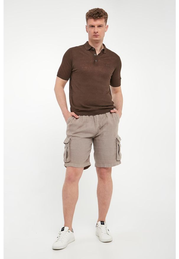 Aeronautica Militare - Bermudy męskie lniane AERONAUTICA MILITARE. Materiał: len