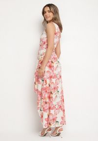 Born2be - Różowa Wiskozowa Kwiatowa Sukienka o Asymetrycznym Kroju Lironia. Okazja: na co dzień. Kolor: różowy. Materiał: wiskoza. Wzór: kwiaty. Sezon: wiosna, lato. Typ sukienki: asymetryczne. Styl: elegancki, casual #7
