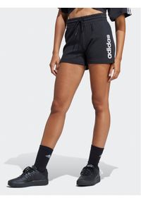 Adidas - adidas Szorty sportowe Essentials Linear French Terry Shorts IC4442 Czarny Slim Fit. Kolor: czarny. Materiał: bawełna
